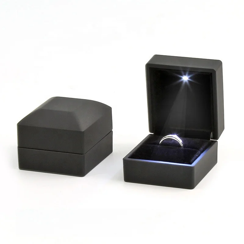 

2020 Hot sell wholesale and retail led light Jewelry box Colorful trinket ring box, Custom color accepted