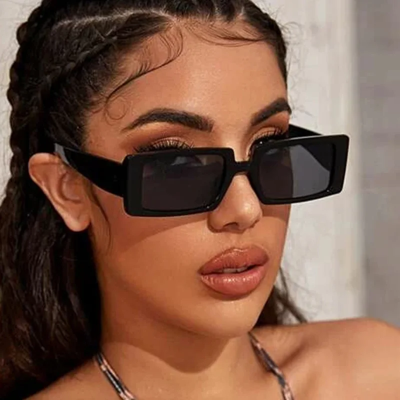 

MJ-0144 The New 2021 European And American Ins Hip-hop Fashion Womens Square Trendy Sunglass Cheap