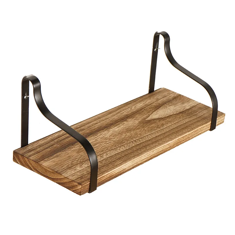 

Wooden Wall Mounted Storage Shelf For Bathroom Supplies Multi-function Kitchen Accessory Storage Rack