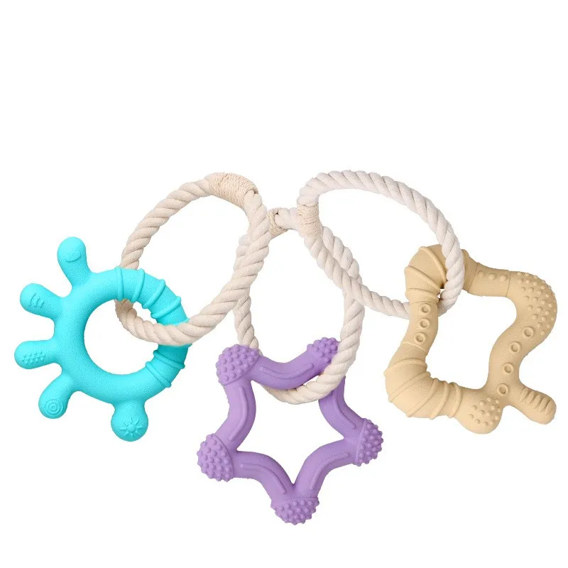 

New customizable pet toy five-pointed star shape grinding teeth chew rubber grinding teeth degradable material dog toy