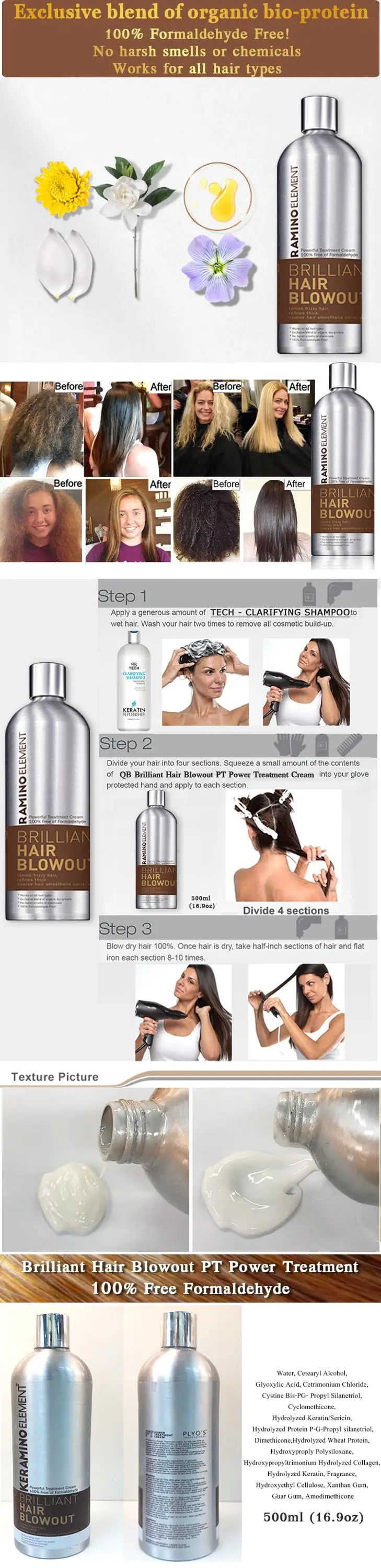 Professional free formaldehyde Hair Building Fibers Damaged Curl Hair Keratin Treatment\nProfessional Brazil free formaldehyde straight hair cream Brazilian Keratin Treatment