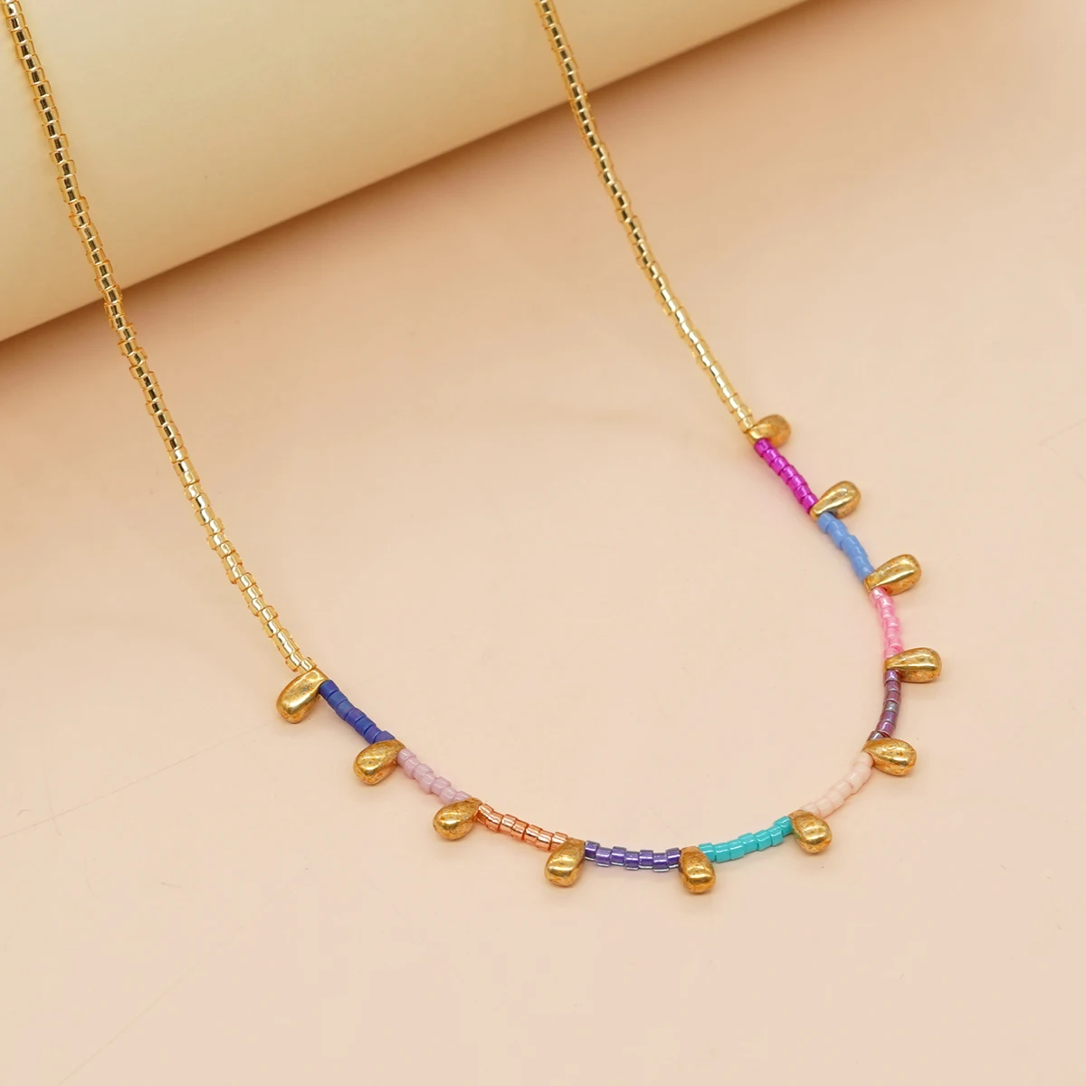 

Go2boho Choker Colorful Bead Water drop Charm Summer Fashion Necklaces For Women Boho Jewelry