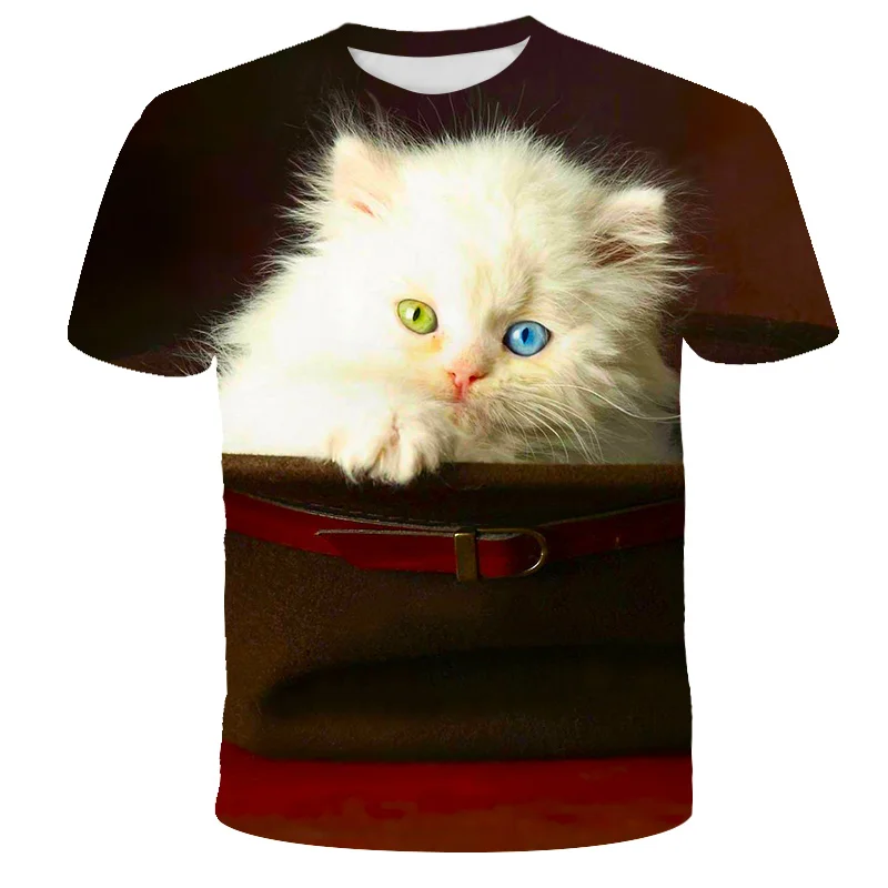 

White cat 3D Sublimated Polyester T-shirt