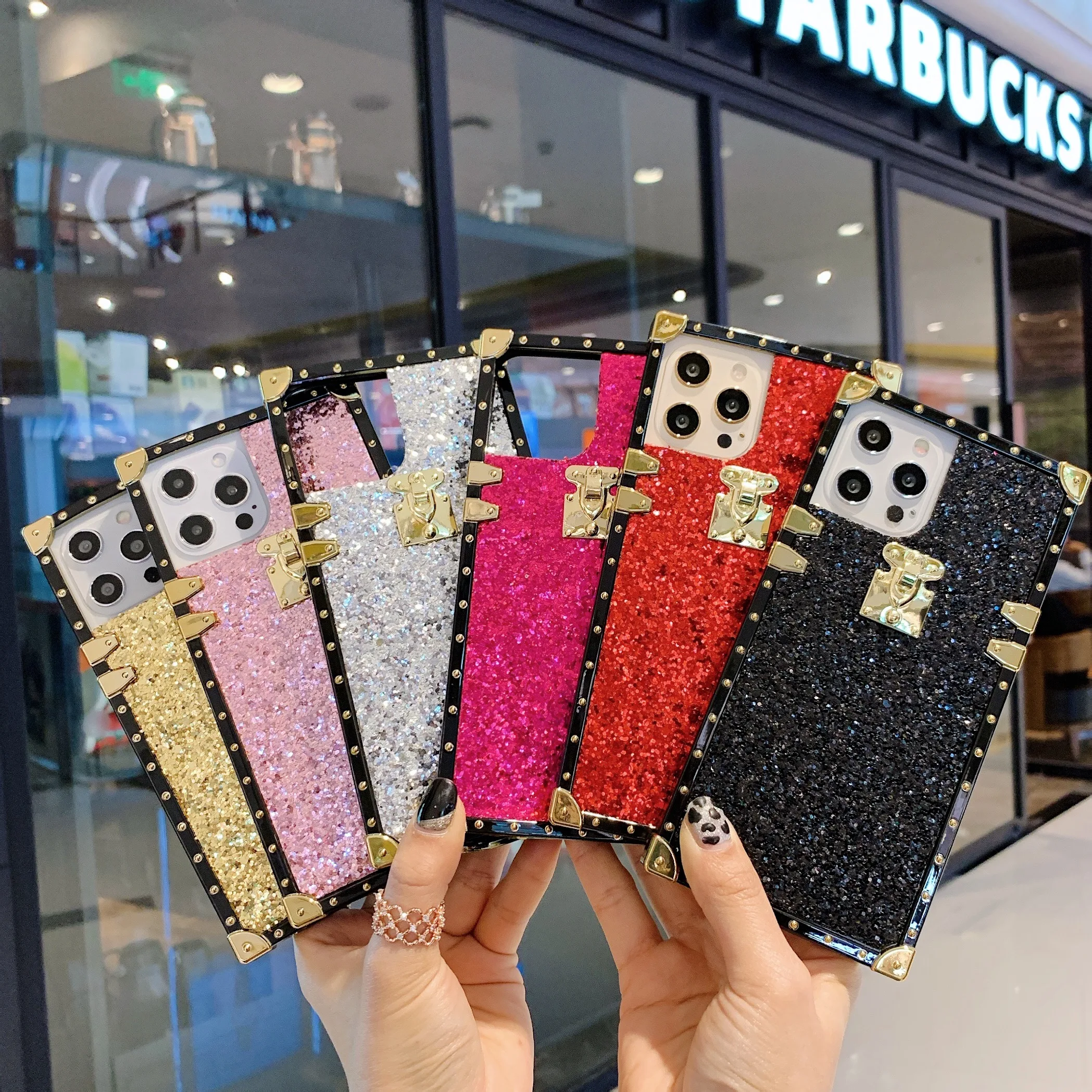 

Bling Square Phone Case For samsung A11 A21S A31 A51 S20FE Note20 S30