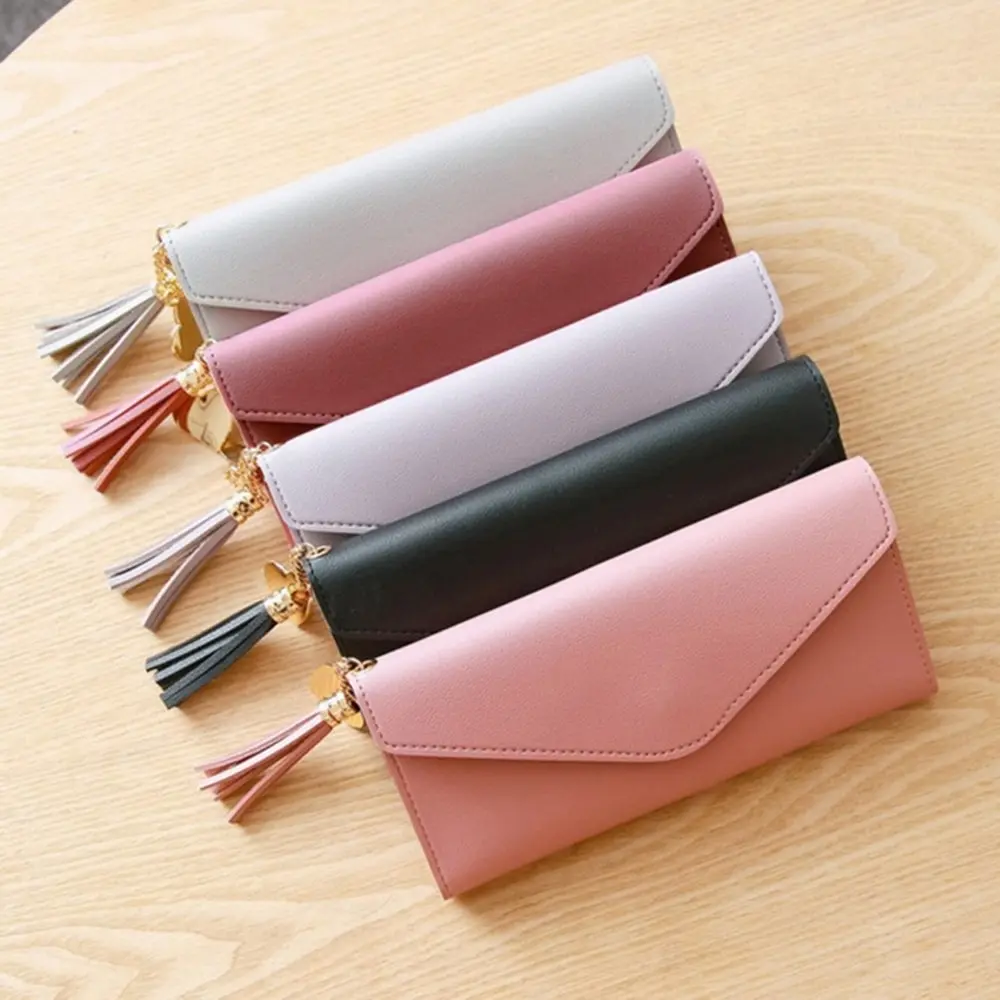 

Gulidd Female Purse Money PU Zipper Clip Daily Lady Wallet