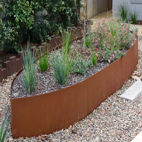 

outdoor Metal corten steel lawn border edging Garden Edging in Rusted Corten Steel, Rusty red