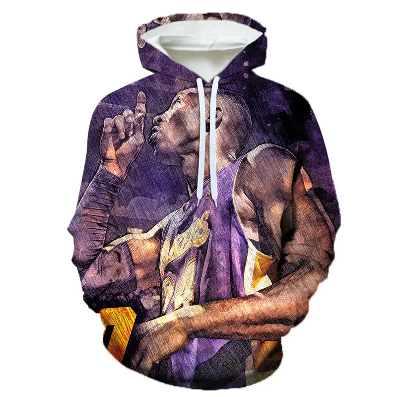 

High Quality Christmas Custom Kobe Full Dye Men Gym Hoodies Wholesale Sweatshirts Sublimation 3d Printed Oversized Hoodie