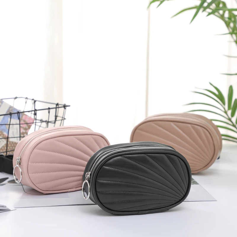 

High Quality Female Purse Pu Leahter Waist Bag Waist Belt Zipper Fanny Pack Waist Bags For Women, Black /brown/pink