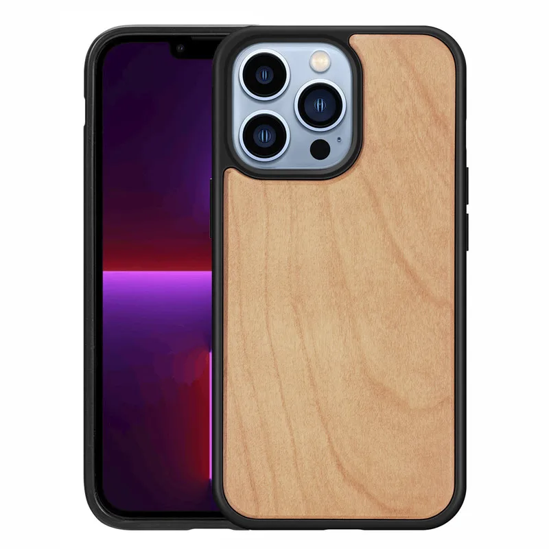 

High Quality Solid Wood Phone Case For iPhone 15 14 13 12 11 Pro Max XR XS X 8 7 Plus Protective Wooden Shell Cover