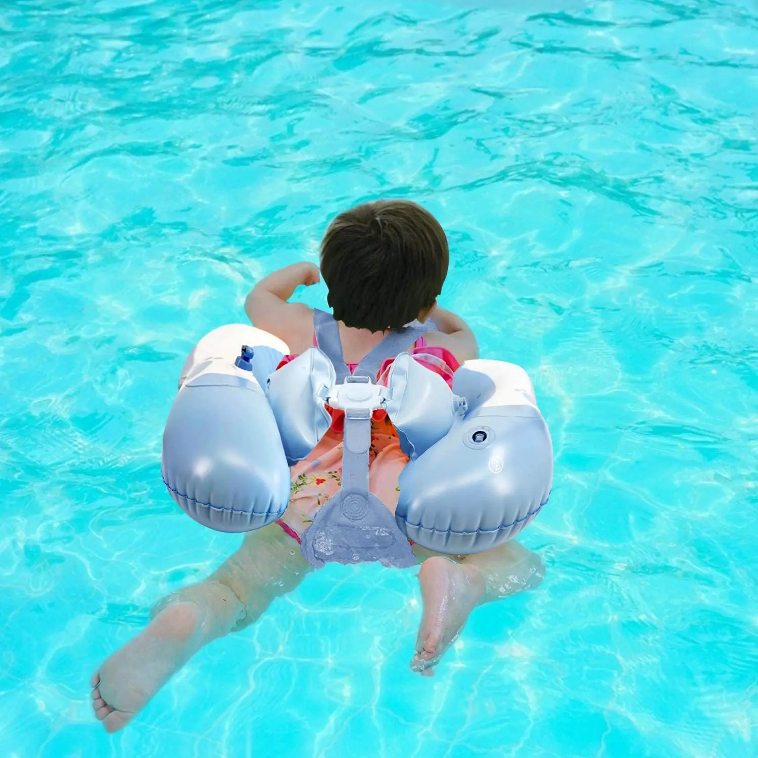 充气户外婴儿游泳池浮球环带双安全气囊安全可调节裆带训练便携式