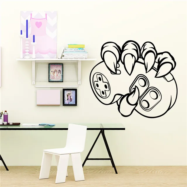 

Three-dimensional Effect Fist Hold on To The Game Console Sticker Game Room Decoration Wallpaper, As picture