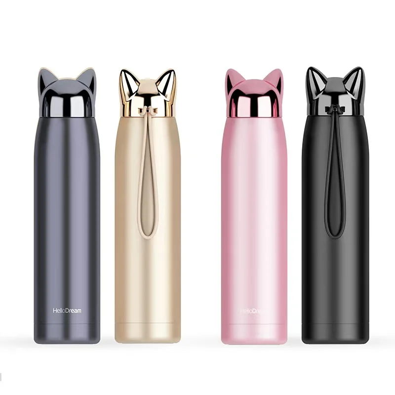 

Mikenda vacuum flasks wholesale double wall stainless steel water bottle vacuum flask, Champagne, diamond blue