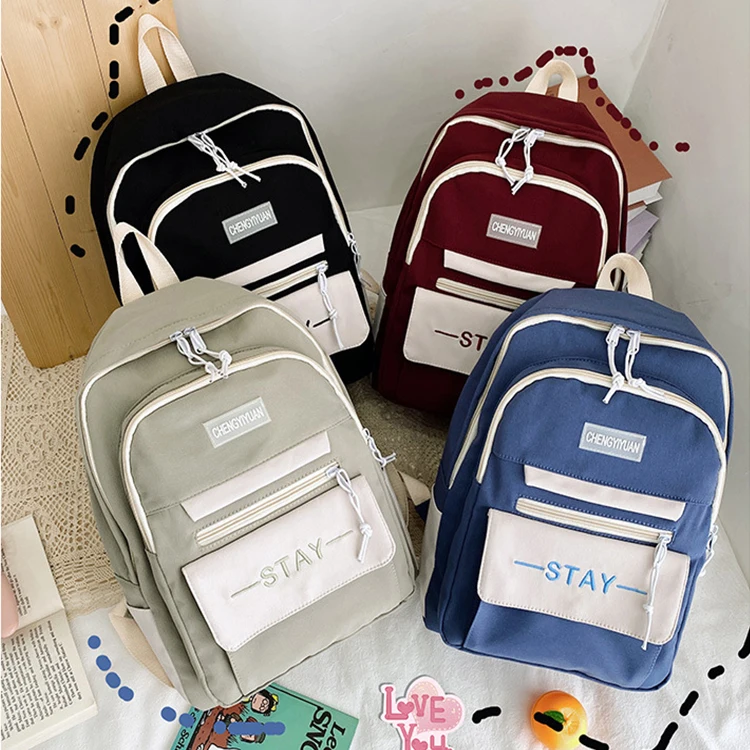 

Colorful Fashionable Students School Bags Outdoors Hiking Backpack Schoolbag Teenager Large Capacity, Black, red, gray, blue