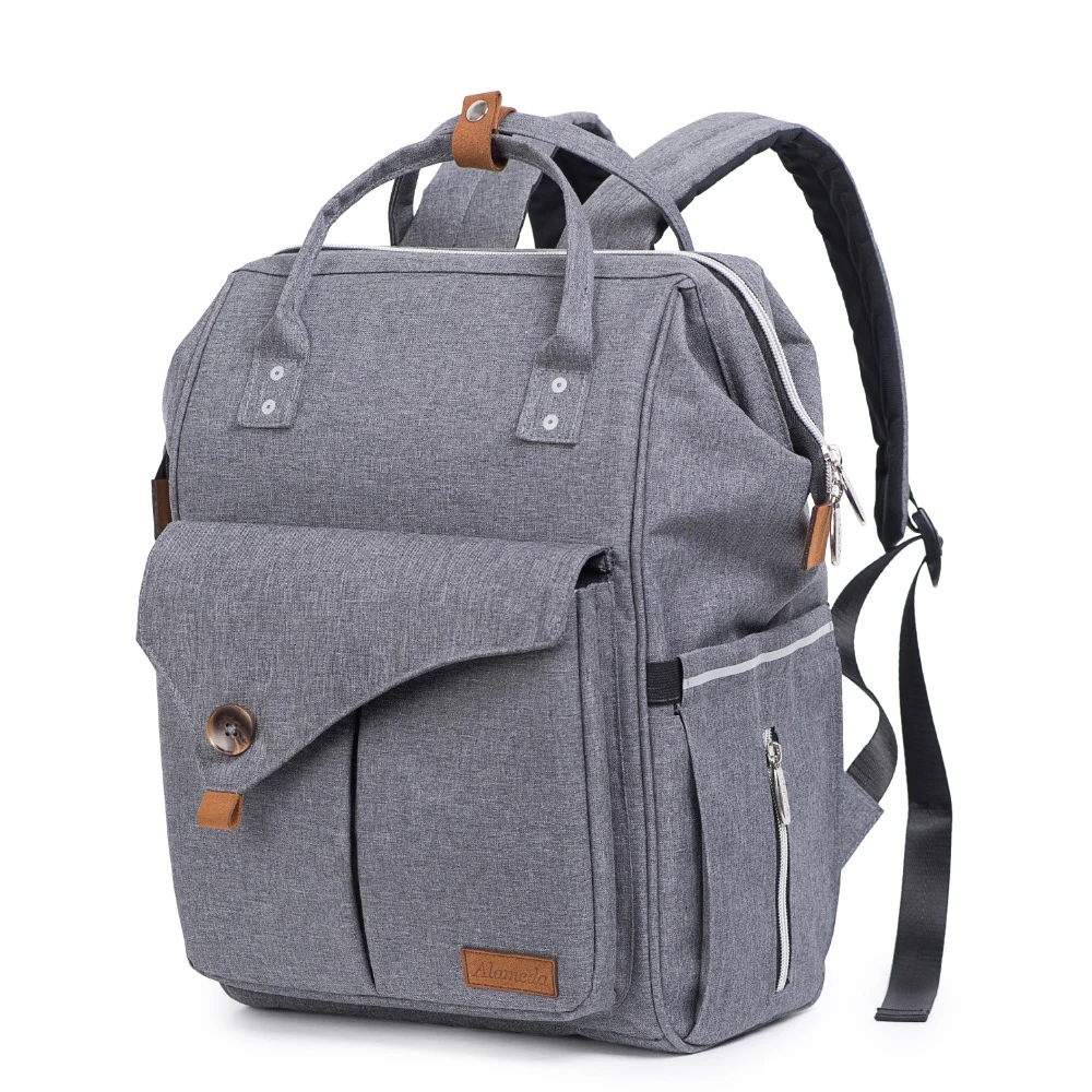 

wholesale 3 in 1 baby diaper bag mummy backpack Multi-functional mother maternity travel nappy changing bag with changing pad, Gray