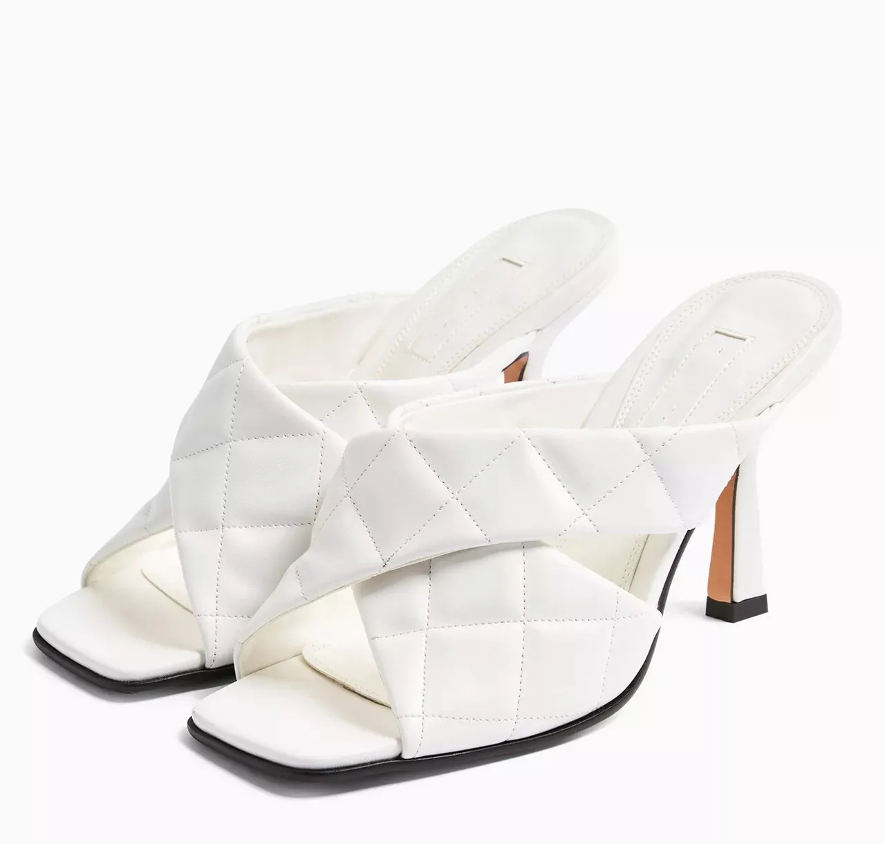white slide mules