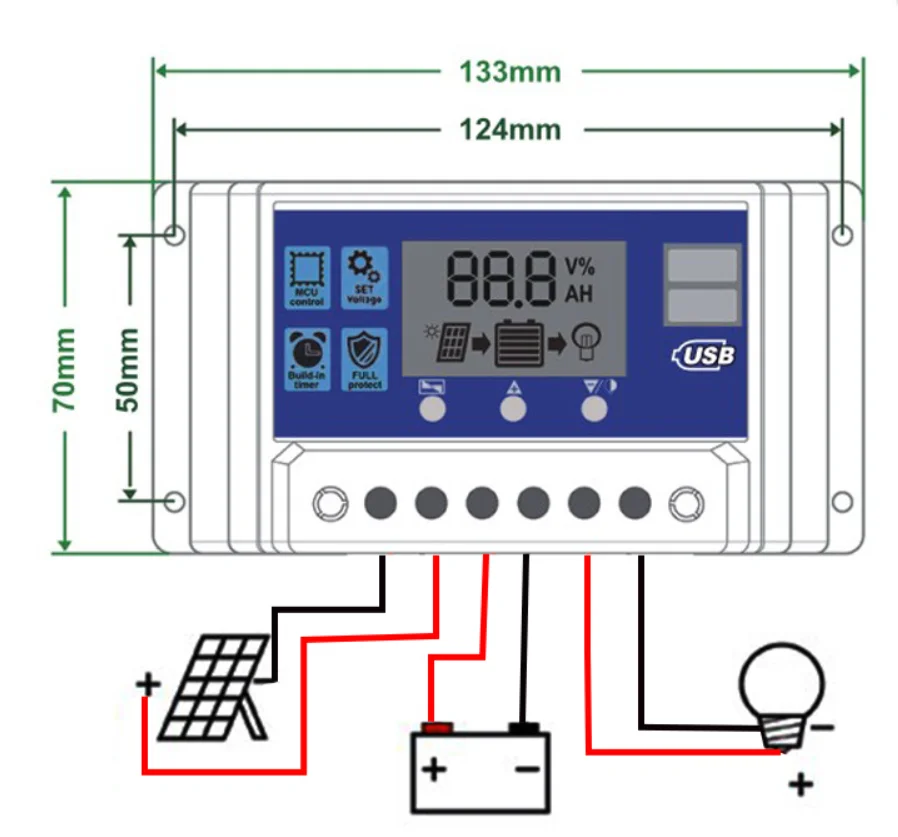 Pwm Lifepo4 Lithium Battery Controller 12v24v36v48v60v 