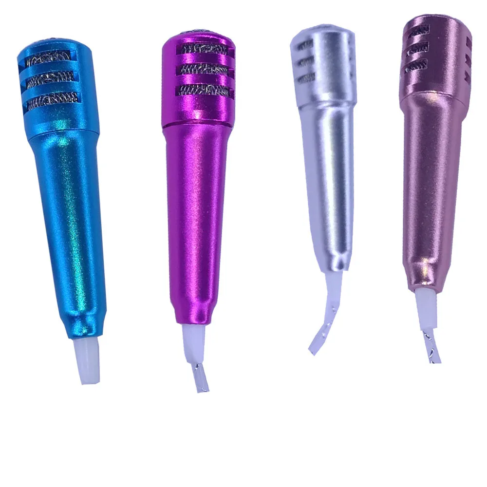 

Custom Logo Printed 3.5mm 2 in 1 Wired Mini KTV Singing Karaoke Microphone with Earphone For CellPhone Singing Chatting, Blue, silver, gold,pink