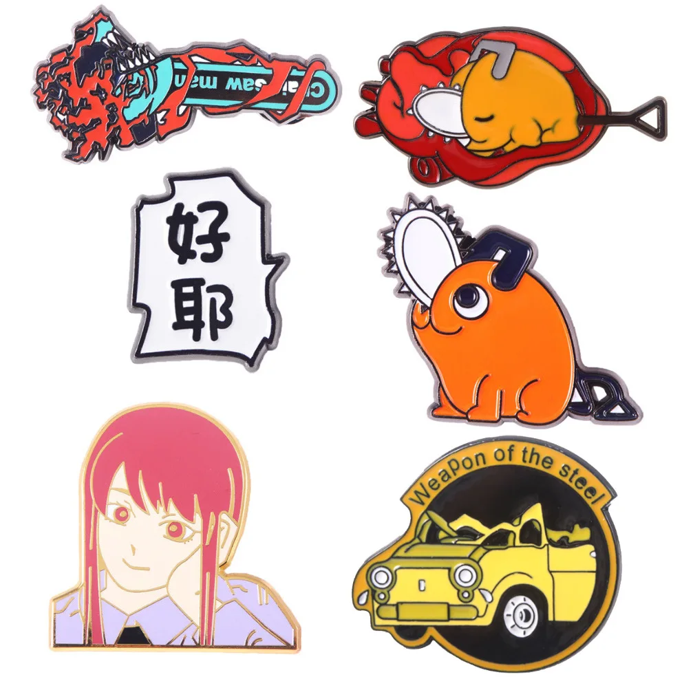 

Cosplay Pochita Brooch Pins Accessories Anime Chainsaw Man Metal Brooch Pin, Picture color