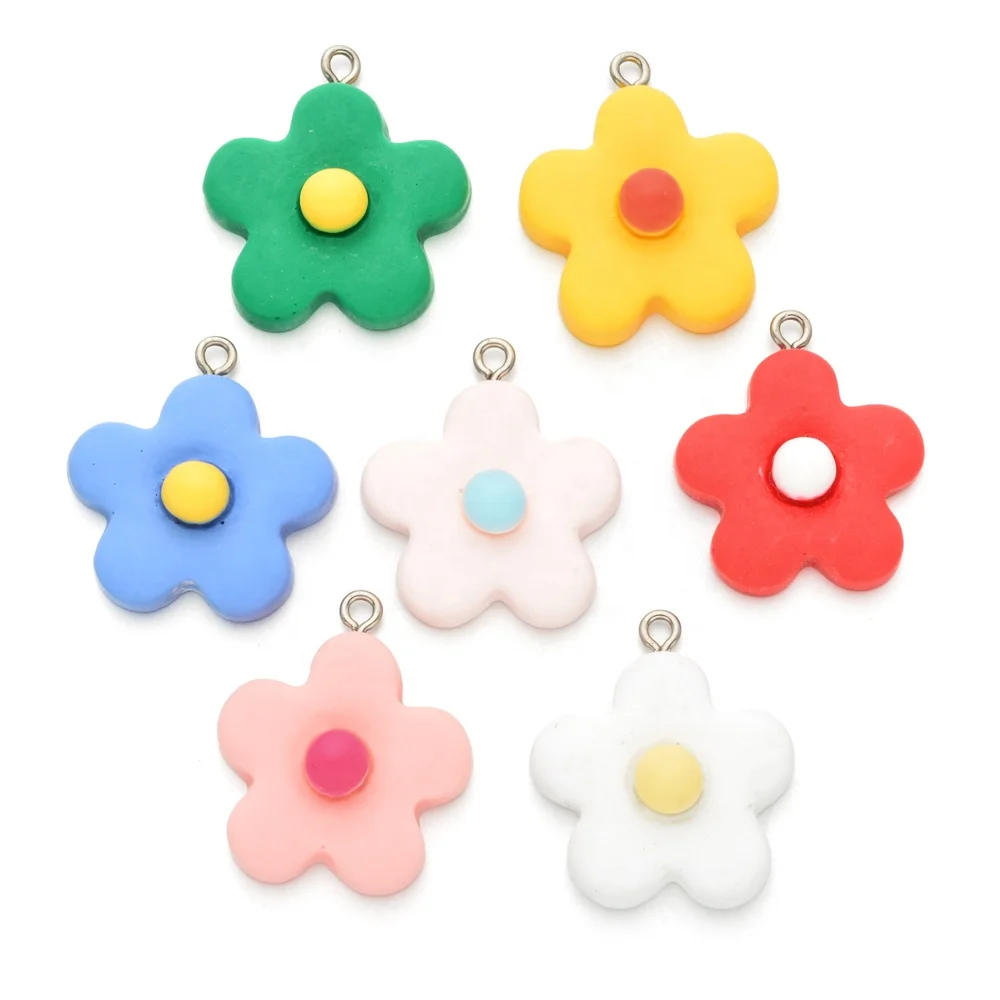 

Cute Sweet Mixed Color resin flower Charms sunflower Charms DIY Earrings bracelet Jewelry Accessories, Picture