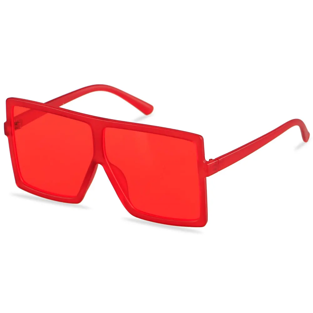 

New Big One Piece Fashion Oversized Red Sunglasses with UV400 Red Lens Women large Sun glasses