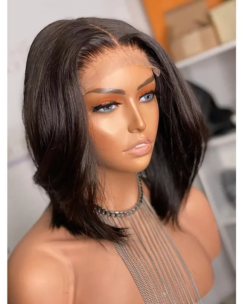 

Wholesale Bob Wig Vendor 100% Malaysian Hair Wig 150% Density 613 Bob Style Front Lace Wig body wave