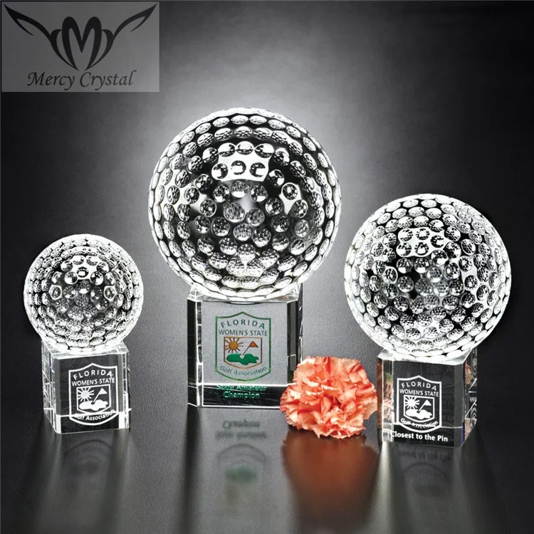 

Custom Engraved Crystal Winner Golf Awards For Sports Honor Souvenirs, Clear(oem available)