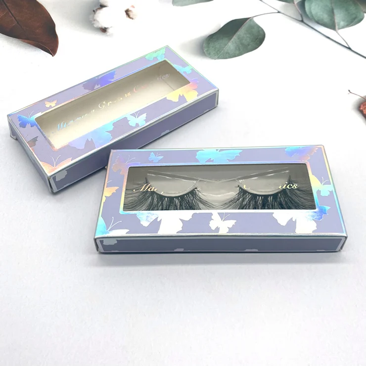 

holographic private label logo packaging custom lash box