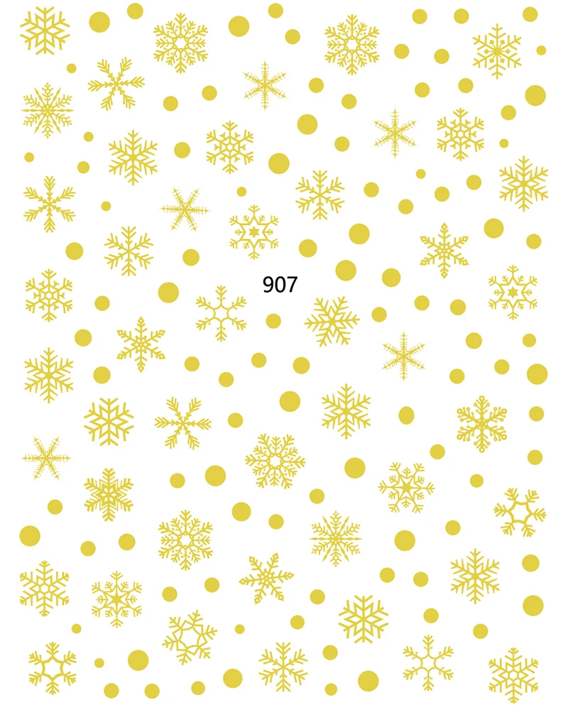 

JOYFUL New Arrival High Quality 3d Finger Nail Stickers Decoration Snowflake Series New Nail Stickers 907-912, As picture shown