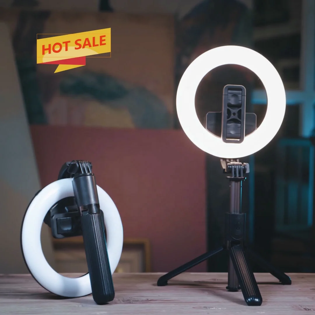 

L07 900Mm Integrated Foldable Selfie Stick Led Makeup Selfie Ring Light With Tripod Stand Phone Holder, Black
