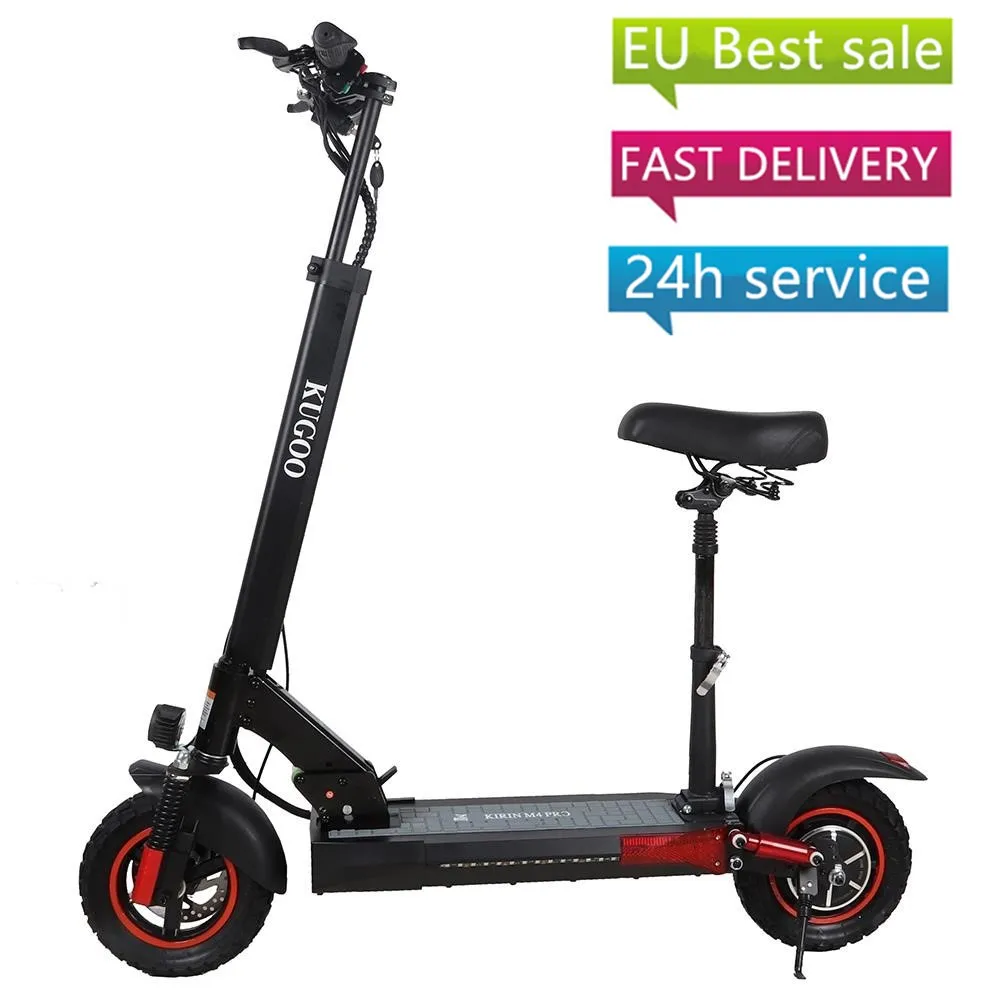 

EU stock Free shipping M4 pro black 10 inch high speed Foldable 48V 500W Electric Scooters with Seat for adults