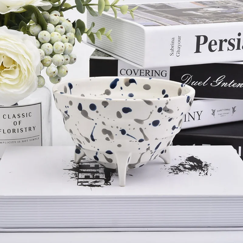 Unique handmade glazed ceramic candle jars tea light candle vessel home decoration