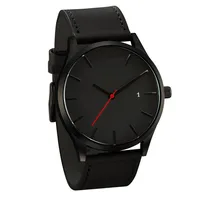 

2020 hot sale No logo simple wholesale men's leather quartz watch custom logo men's fashion large dial watch oem watch