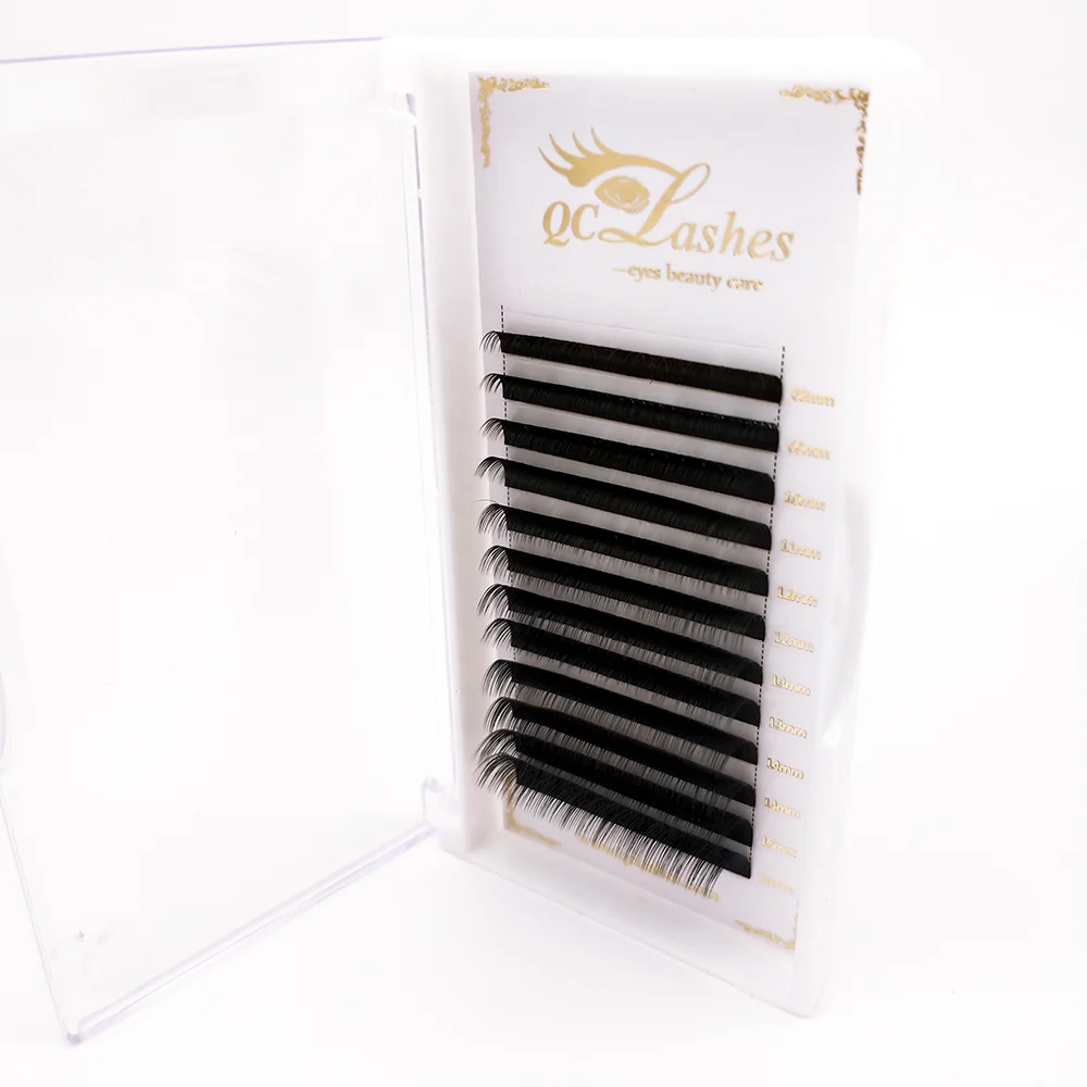 

OEM 0.05mm 0.07mm 0.15mm Individual Faux Mink Eyelash Extension, Matte black