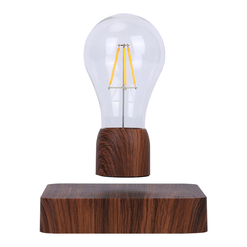 High-Tech Modern Fashionable Innovative Mid-Air Spinning Table Magnetic Levitating Floating Warm Yellow LED Light Bulb