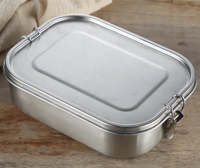 

Stainless Steel Reusable Food Lunch Box 1400ml Buckle Hook Leak Proof tiffin kids school bento Lunch Box food warmer, Customized color acceptable