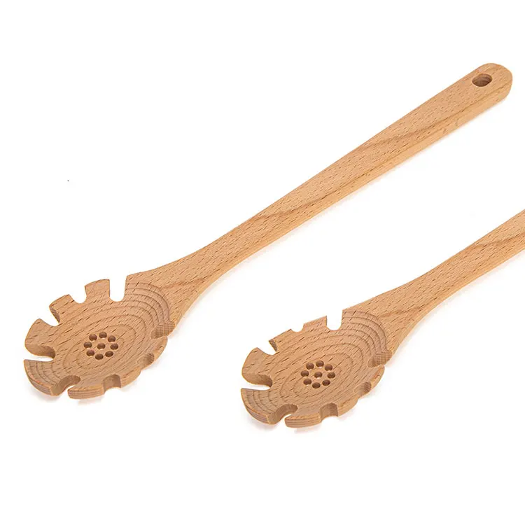 

Wholesale high quality natural wooden pasta Spoon pasta fork made of Beech wood wood tableware Colander spoon