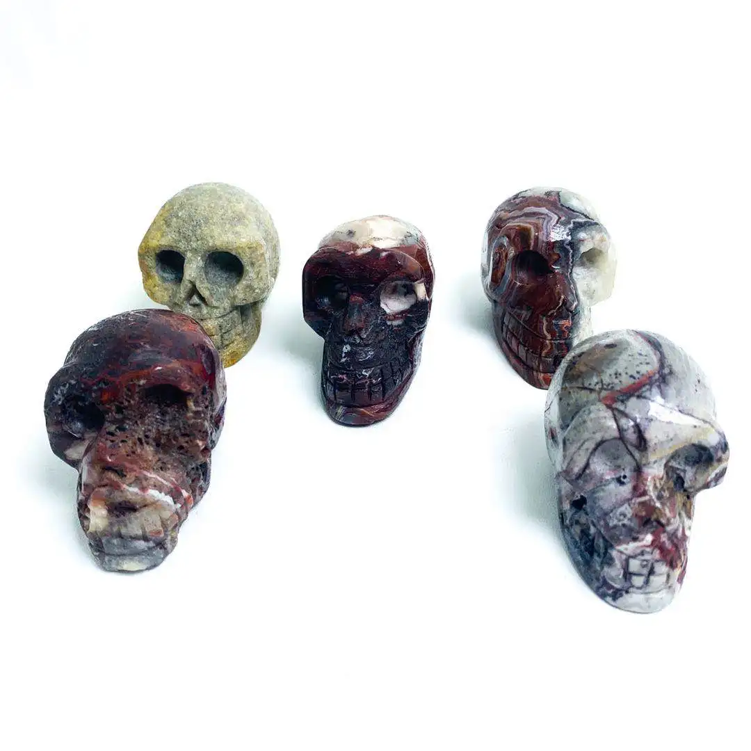 
Hand Carved Agate head Natural Agate Geodes Crystal head 