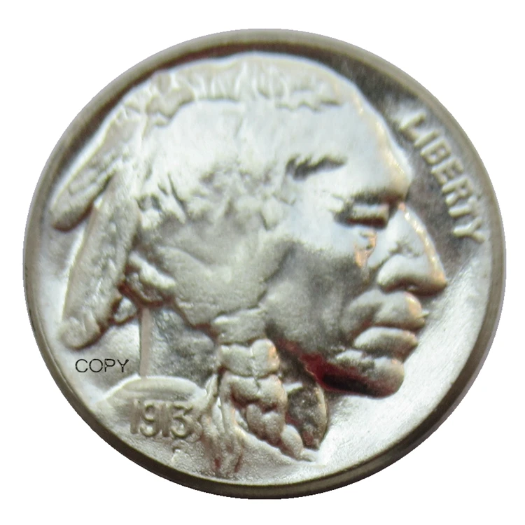

US Reproduction 1913 P/D/S On Raised Ground Buffalo Five Cents Nickel Custom Cheap Metal Coins