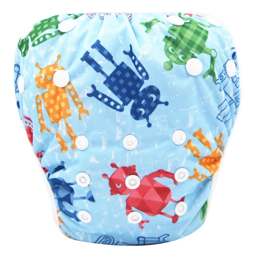 

New Design Swim Diaper Reusable Waterproof Baby Swim Nappy Cartoon washable baby cloth diaper pocket training pants, Various colors