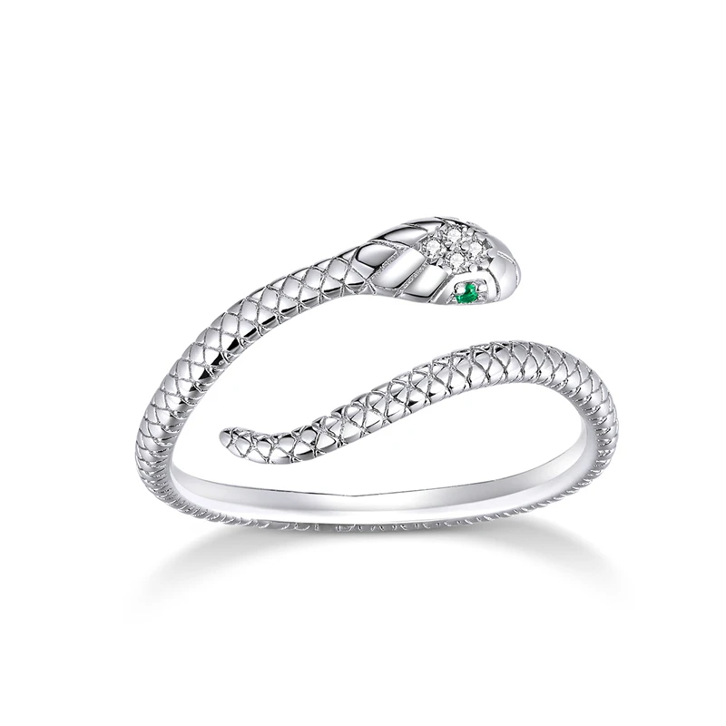 

Genuine 925 Sterling Silver Snake Size Open Adjustable Finger Rings