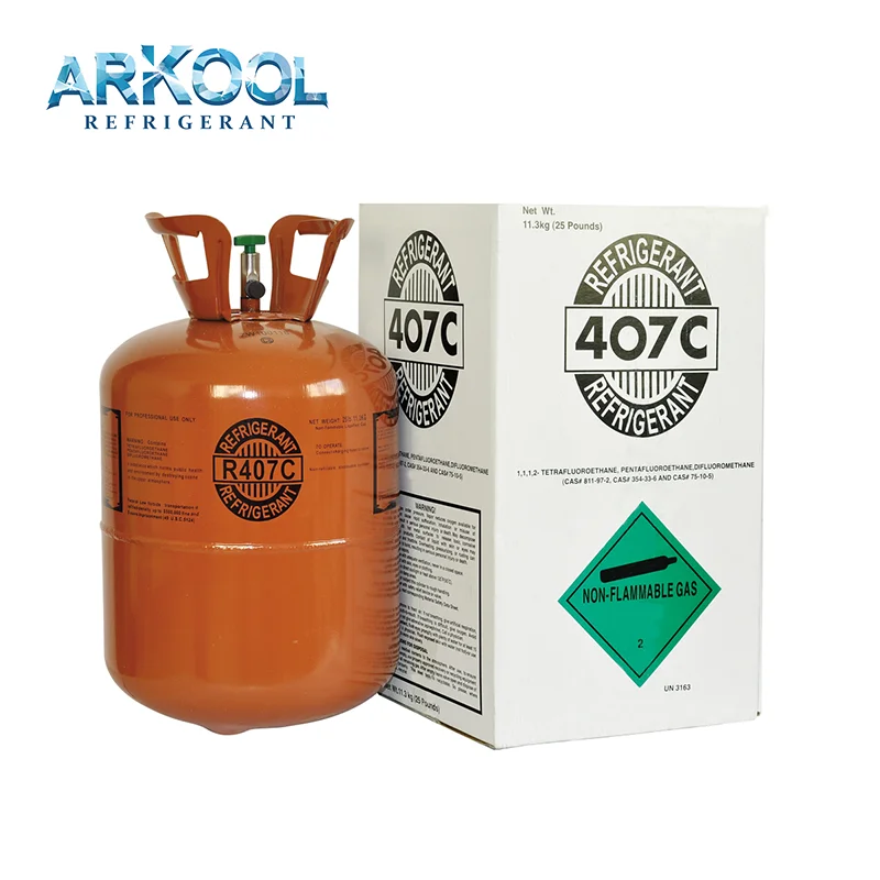 Refrigerant gas R407C  for sale R407C refrigerant price in hydrocarbon&derivatives 11.3kg disposable cylinder