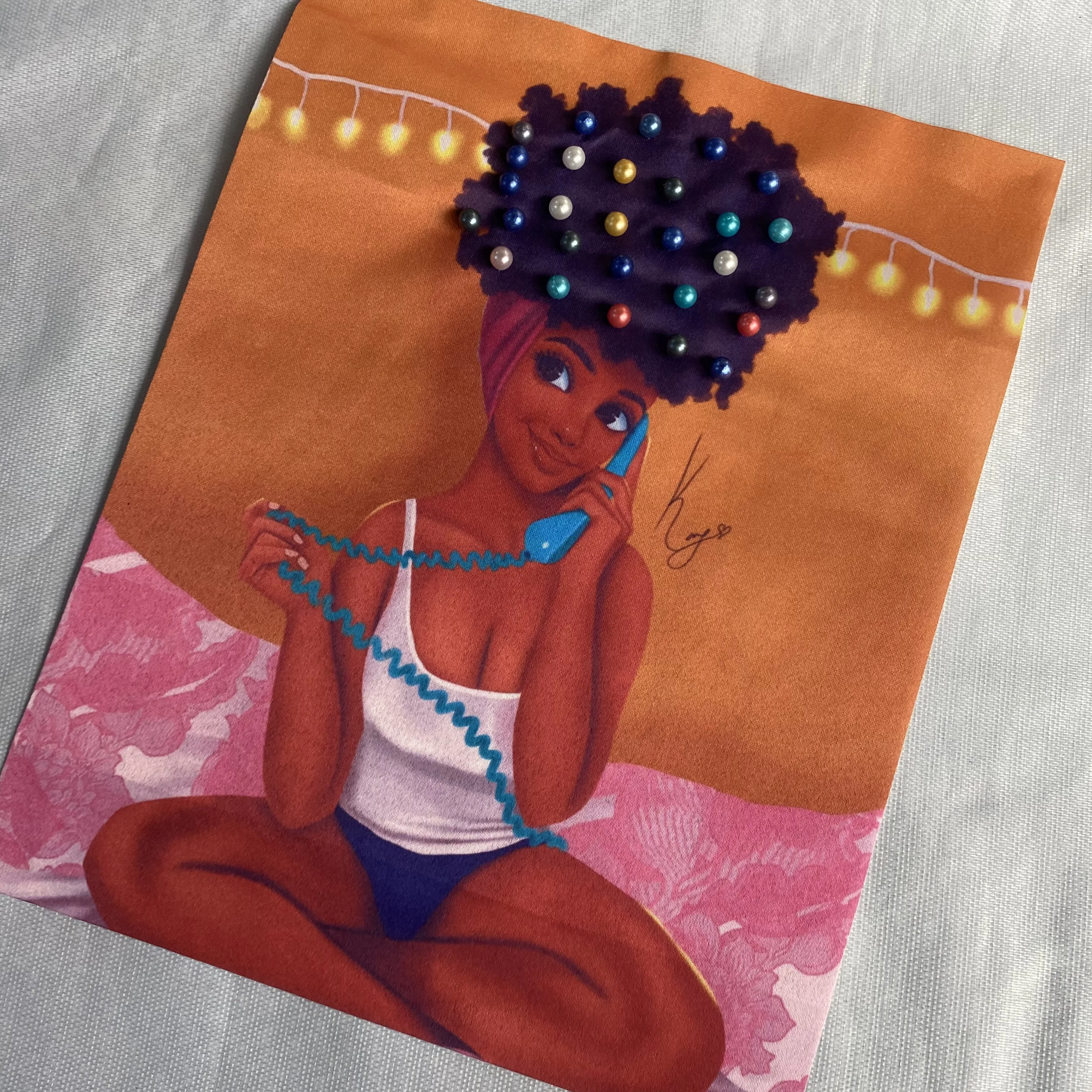 

African Girls Custom Print Plain White T Shirt, Custom color