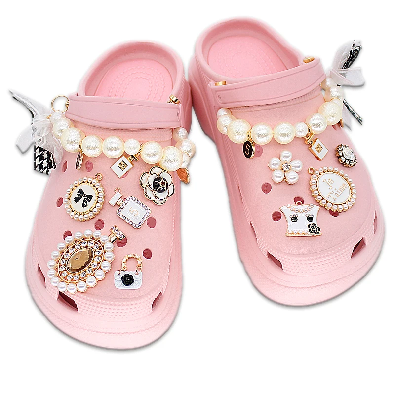 

Custom Designer Accessories Luxury Metal Rhinestone Bling PVC Kids Lace Shoe Charms For Croc, Picture