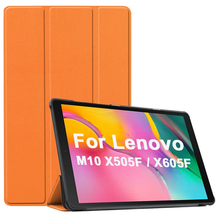 

For Lenovo M10 X505F / X605F shockproof case tri-fold leather cover case charging with pen slot