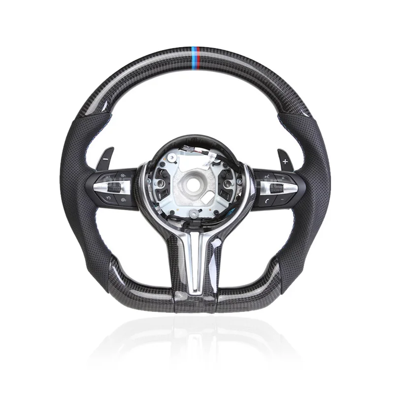 

Customs Steering Wheel For BMW 1 3 5 7 Series X1 F48 E84 X5 F15 E70 X6 F16 E71 F30 F20 E90 Leather Carbon Fiber LED