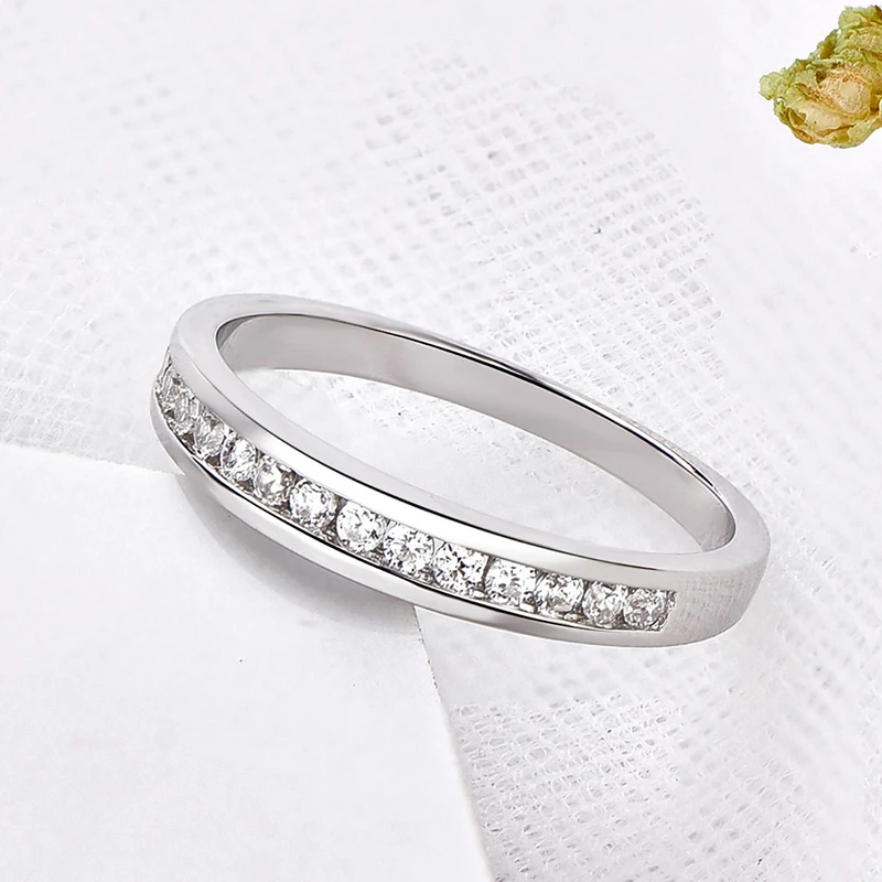 

Women Ring 925 Sterling Silver Engagement Wedding Promise Ring with 1.5mm 3A Cubic Zirconia Jewellery for Women Classic Hot sale