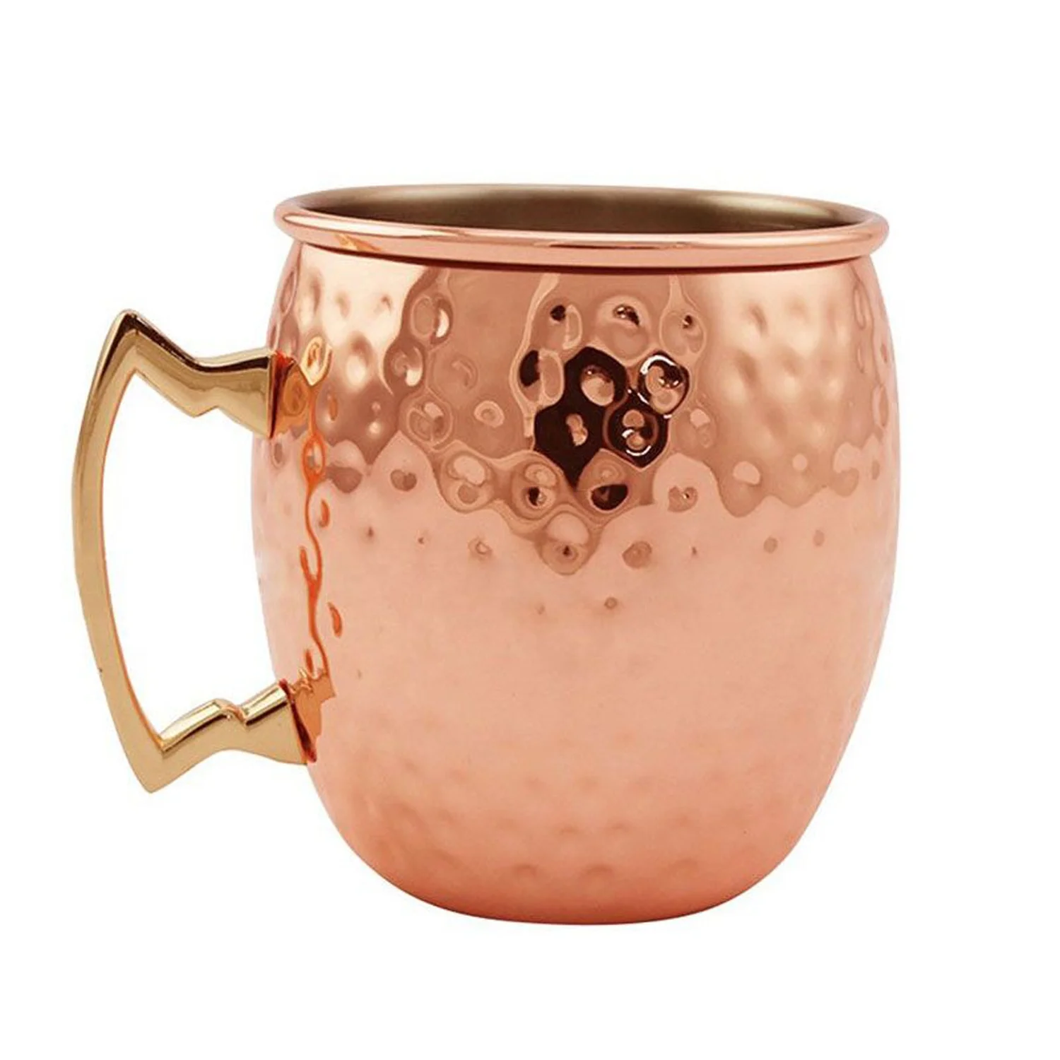 

Amazon Product Customized Classic Pure Copper Plating Moscow Mule Mug Stainless Steel Lining Hammered Ovaloid Cup 500ml/17oz