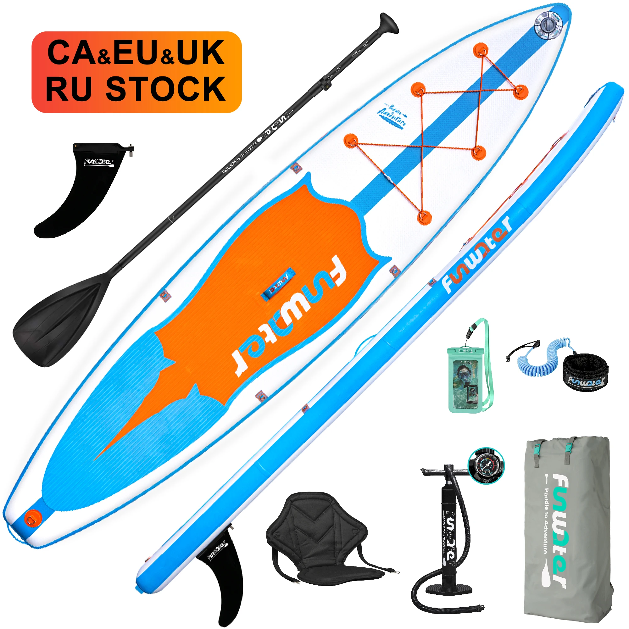 

FUNWATER Dropshipping OEM sup race board water sport board supboards inflatable fishing stand up paddle board fishing