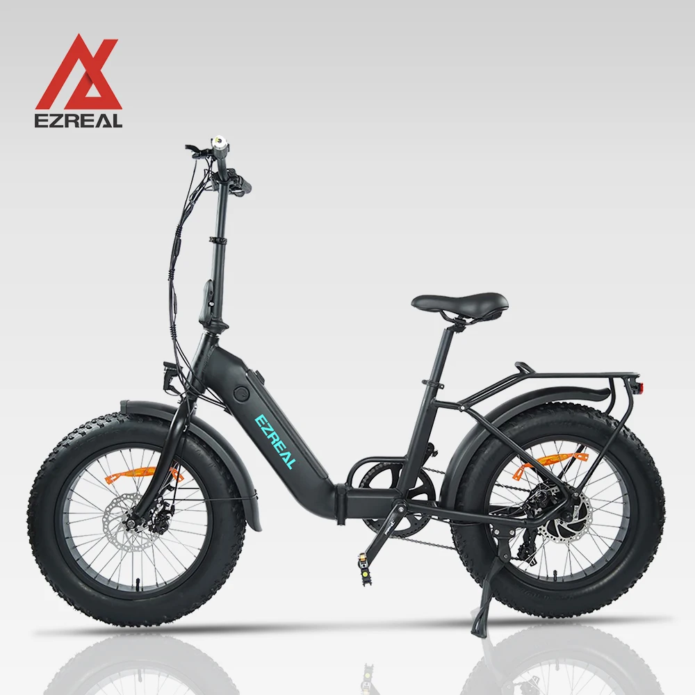 

EZREAL Stock Cheap 48V 500W 10.4AH Fat Tire 7 Speed Electric Bike E Bicycle Ebike For Adult