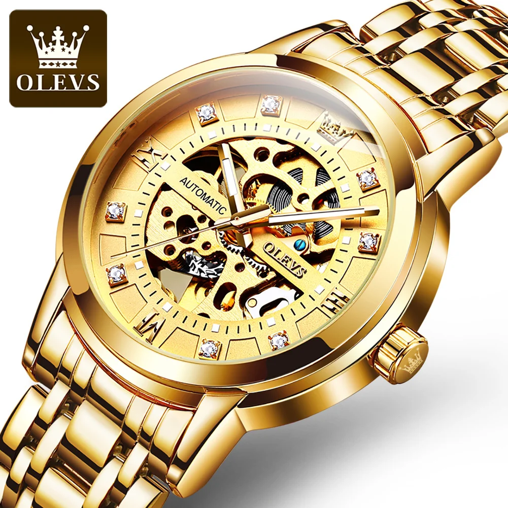 

OLEVS 9901 Men Watch Sport Men Relogio Masculino Automatic Mechanical WristWatch Top Brand Steel Diamond Men Clock
